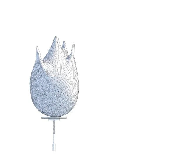 The bulb with its top pinched into points