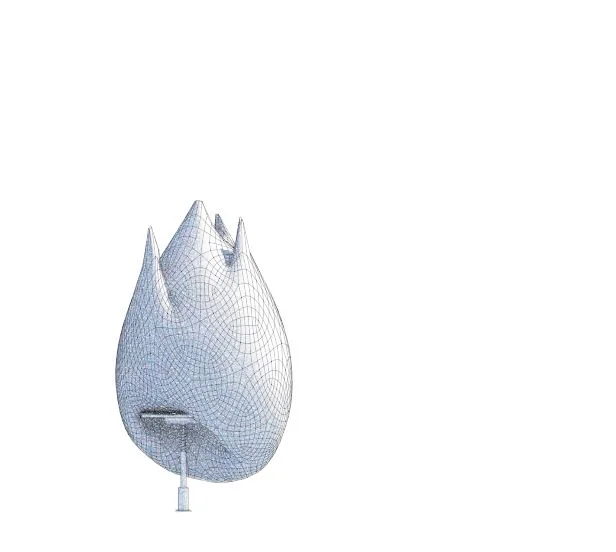 The bulb with an opening cut into its side