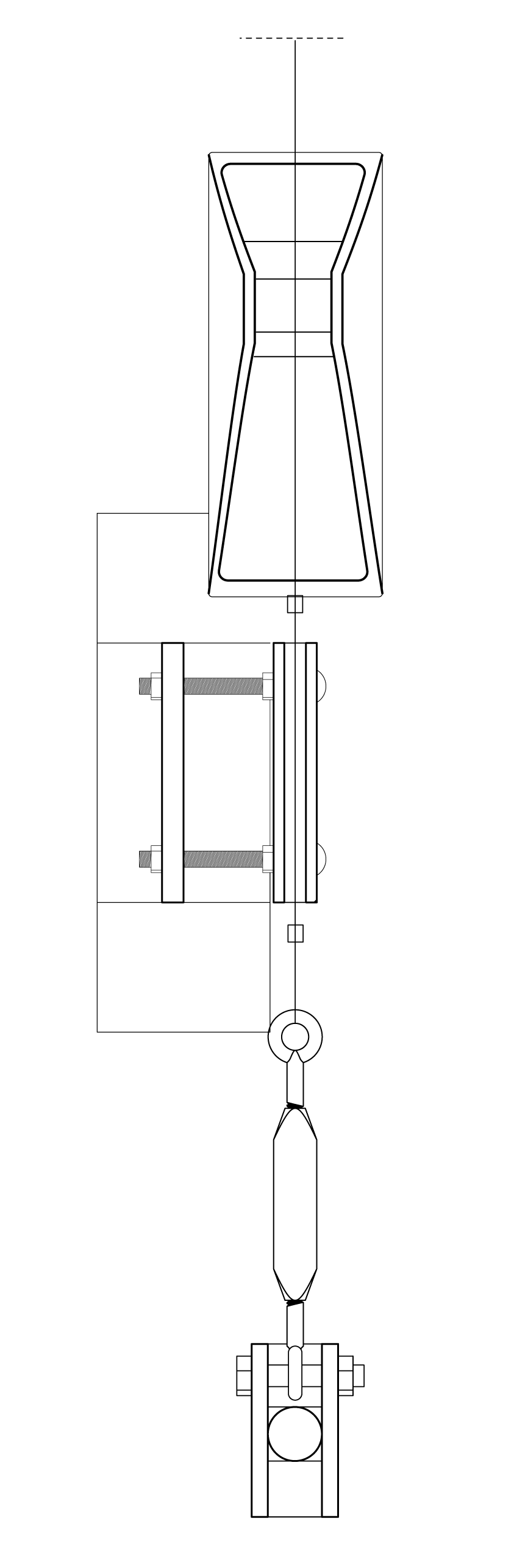 Line drawing of a single module's cable connection in section